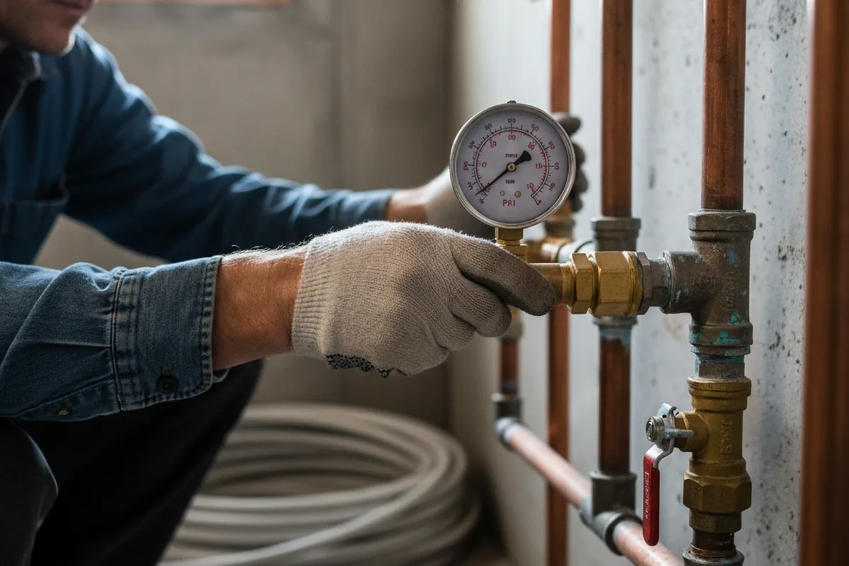 Pressure testing a repaired line during Water Line Repair in Queens Village